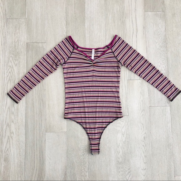 Free People Tops - NWOT Free People Striped Bodysuit